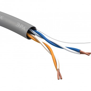 Кабель витая пара ЭРА SIMPLE U/UTP 2x2x24 AWG CAT5E CCA PVC 305м