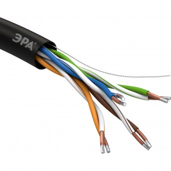 Кабель витая пара ЭРА SIMPLE U/UTP 4x2x24AWG CAT5E CCA PE OUTDOOR 305м