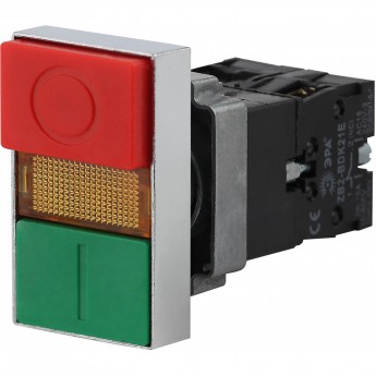 Кнопка управления ЭРА сдвоенная с подсветкой BBD40-BW-K51E